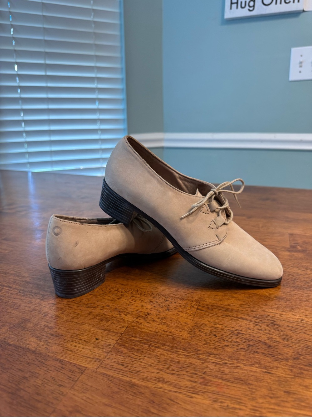 Munro American M201 Beige Tan Leather Lace Up Oxfords Shoes Womens 6.5 N USA